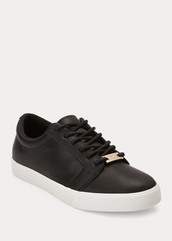 Women's Ralph Lauren Reaba Leather Sneakers | 815279GJE